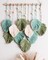 acramé Wall Hanging Leaves – Large Handmade Boho Feather-Style Yarn Tapestry, Chic Leaf Décor for Nursery, Bedroom, or Living Room, 17 × 22 Inches (Green, Sage Green & Beige)